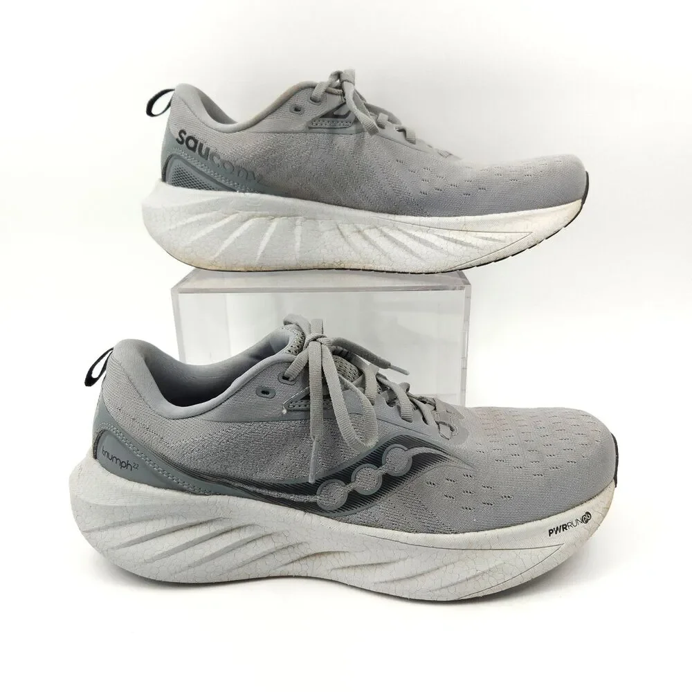 Saucony Triumph 22 Shoes Men's Size 9.5 Running Flint Grey Black S20964-211